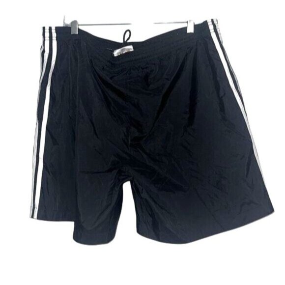 Adidas Mens Black Nylon Mesh-Lined Athletic Shorts - Picture 6 of 8